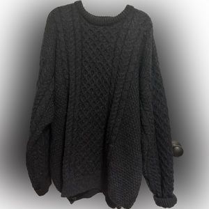L L Bean Irish wool charcoal grey sweater